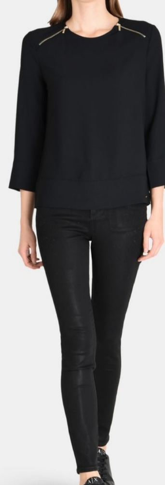 Armani  Exchange Zipper Detail Blouse